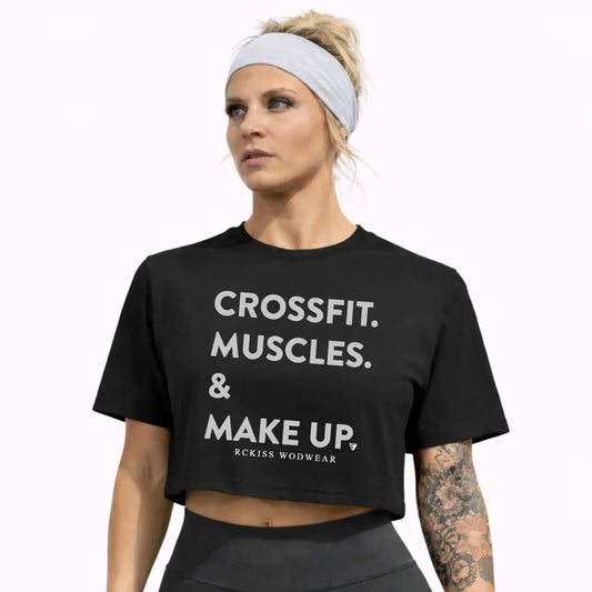 MUSCLE & MAKEUP CROP TOP