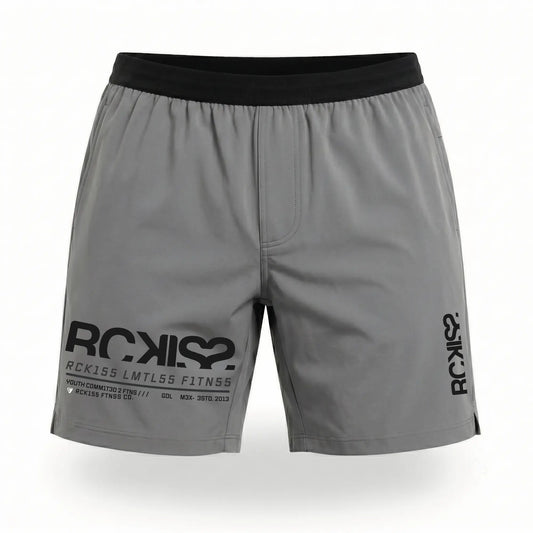 Short RCKISS Flanker AUTHORITY color Plateado, vista frontal sin modelo
