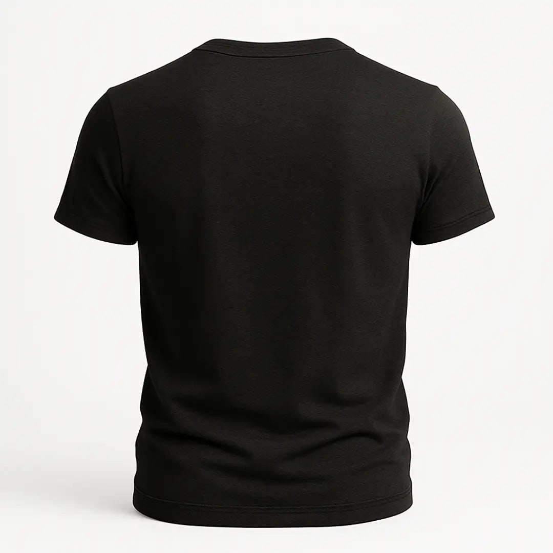Playera RAVGE MC Rckiss, vista trasera color negro, tela algodón slim fit unisex MMA fitness