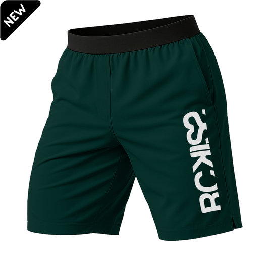 Short RCKISS Flanker RADIOACTIVE color Verde Botella, vista frontal sin modelo