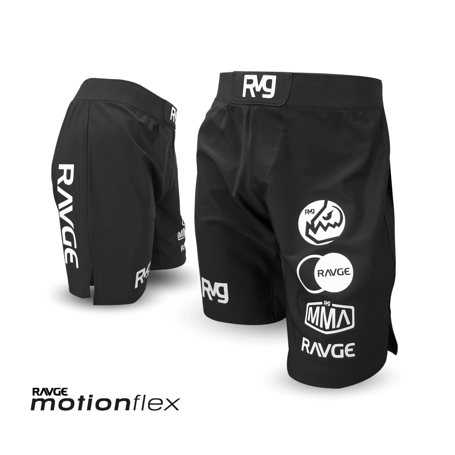 short ravge mma primal series 17" con logotipos en piernas de la marca.